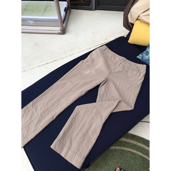 Tommy Hilifiger 100% Cotton Pinstripe Pants Size 10 tan and white - Picture 2 of 7